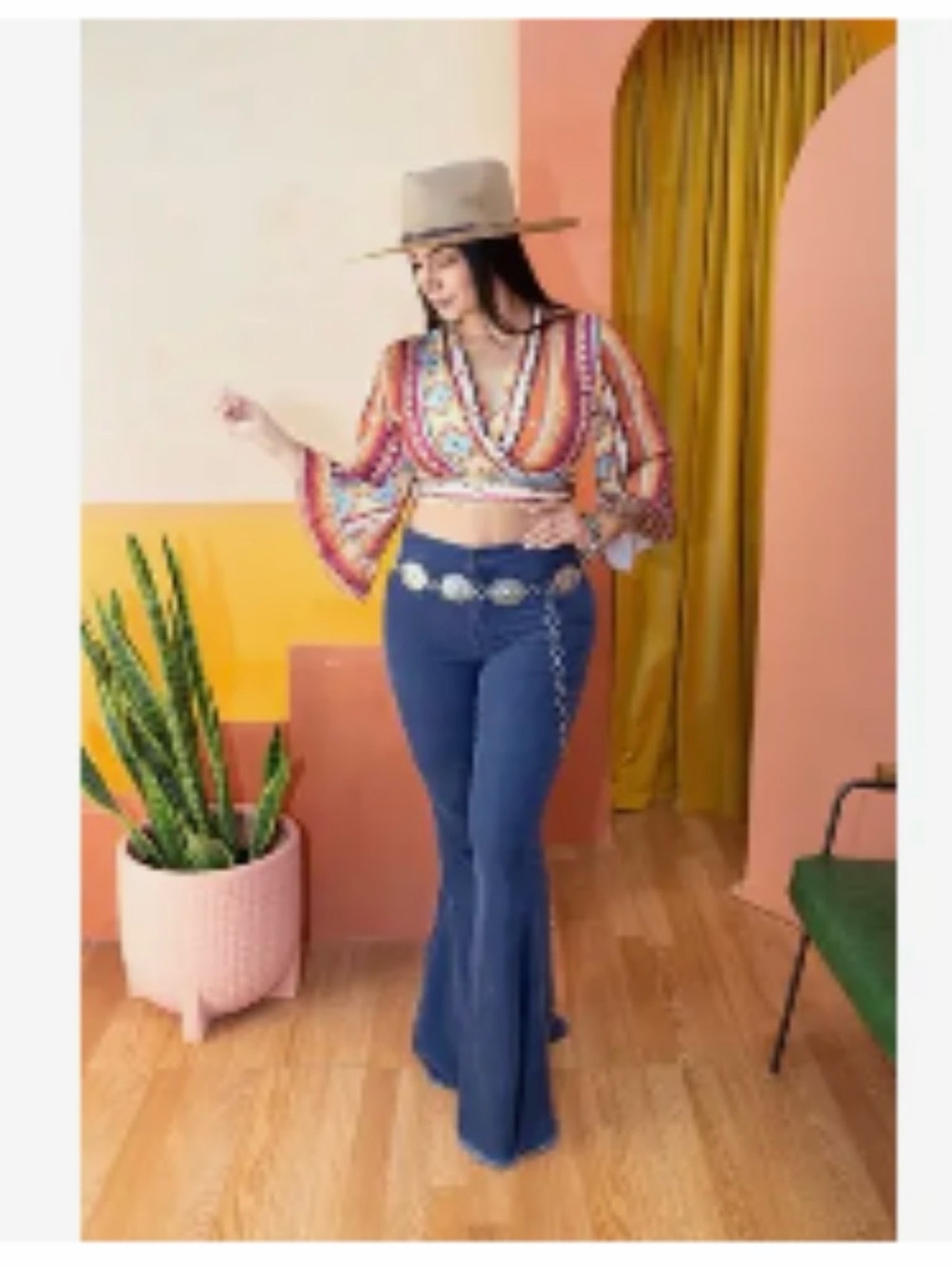 L&B Wide Flare Corduroy Pants - Navy Blue